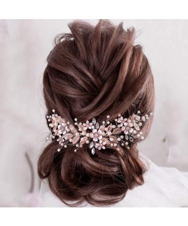 Handcess Bride Wedding Crystal Headband Silver Flower Pearl Headpiece Leaves Rhinestone Bridal Hair Accessories for Women and Girls (Silver) - Buy Online on SooperMarket.com