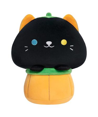 Mewaii 8'' Soft Pumpkin Cat Mushroom Pillow Stuffed Animal Plush Plushie Squishy Toy - Cuddly Cat Plush for Kids Pumpkin Cat 8 Inch