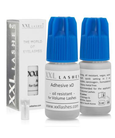 Adhesive "xD" Oil-Resistant Instantly Waterproof and Quick-Drying Vegan Excellent Retention for Eyelash Extensions and Russian Volume XD Eyelash Extension Black 5 ml