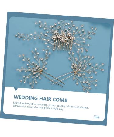 minkissy 5 Sets bridal headwear Rhinestone Hair Headpiece Bride Hairpin crystal hair comb U- shaped Hair Pin for Bride crystal side comb Bridal Hair Comb clip wedding rhinestones bridesmaid - Buy Online on SooperMarket.com
