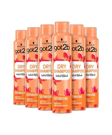 Schwarzkopf got2b Fresh It Up Extra Texture Dry Shampo Refreshes Hair Inbetween Washes No White Residue Vegan Silicone Free 200 ml - Pack of 6 (Packaging May Vary)