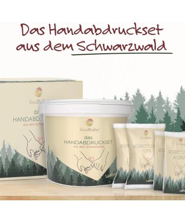 Soulbaby 3D Handprint Set - Premium Family Plaster Kit (4 Large Hands) | Gift Packaging | Made in Black Forest | Includes Video Instructions - Buy Online on SooperMarket.com