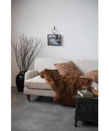 Creative Co-Op Goat Fur Cushion Pillow - Soft Brown & White Accent Pillow for Stylish Home Decor - Buy Online on SooperMarket.com