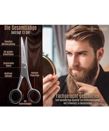 Premium 13cm Beard Scissors - Stainless Steel Hair Scissors with One-Sided Micro-Serration for Precision Grooming - International Shipping Available - Buy Online on SooperMarket.com