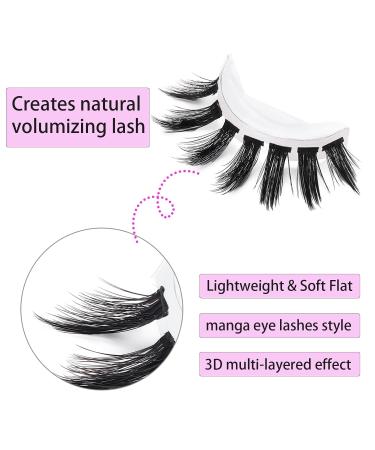 Large Volume Flat Lash Clusters - CD Curl Manga Anime Individual Lashes | Thai Style Cat Eye Extensions for DIY Makeup - Buy Online on SooperMarket.com