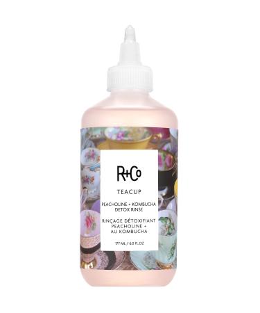 R+Co Teacup Peacholine + Kombucha Detox Rinse | Adds Shine + Preserves Hair Color + Removes Pollutants | Vegan + Cruelty-Free | 6 Oz