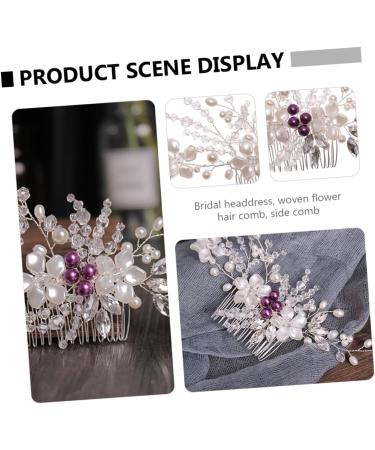 WOFASHPURET 1pc braided flower comb hair accessories hair barrettes for women Headpieces for Brides Hair Side Combs flower hair clips for women white wire modeling banquet hair comb - Buy Online on SooperMarket.com