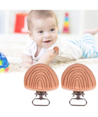 DIY Natural Beech Wood Pacifier Clips Set | Personalized Name Accessories for Boys | Gripping Toy Braces & Chains - Buy Online on SooperMarket.com