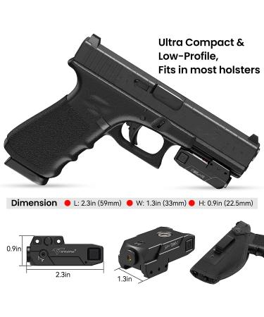 Votatu H3L-R Strobe Tactical Red Laser Sight | Ultra Low Profile Red Beam Laser | USB Charging | Ambidextrous Control - Buy Online on SooperMarket.com