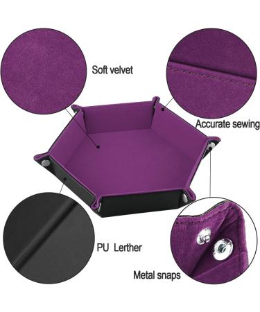 SIQUK Double Sided Dice Tray - Folding Hexagon PU Leather and Velvet Holder - Buy Online on SooperMarket.com