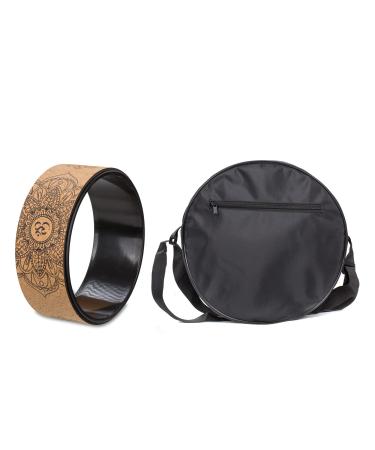 Aiweitey Yoga Wheel Back Roller for Back Pain Stretching with Travel Bag cork