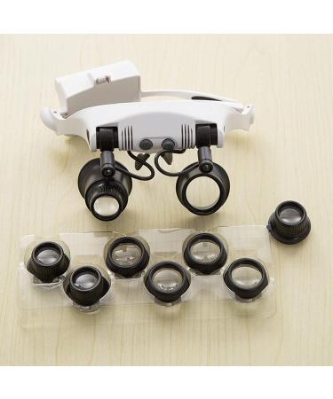 Headband LED Lights Magnifier Eye Glasses Watch Repair Loupe Jeweler Glass 10X 15X 20X 25X for Household Headband Magnifier with Led Light for Jewelry - Buy Online on SooperMarket.com