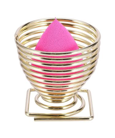 AYNEFY Cosmetic Puff Stand - Dual Type Makeup Sponge Blender Holder Rack | Gold Square Base | Beauty Tool for All Makeup Sponges - Buy Online on SooperMarket.com