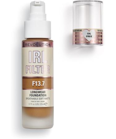 Makeup Revolution IRL Filter Foundation F13.7 - Dark Skin Tones | 16-Hour Wear, Matte Finish, 23ml - Buy Online on SooperMarket.com