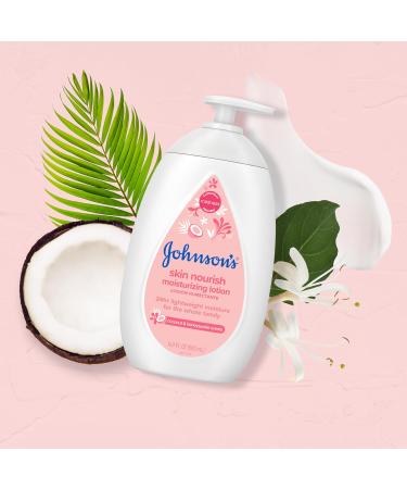 Johnson's Skin Nourish Moisturizing Baby Lotion - Coconut & Honeysuckle Scent Hypoallergenic Gentle & Lightweight for Babies Kids & Adults - 16.9 fl. oz - Buy Online on SooperMarket.com