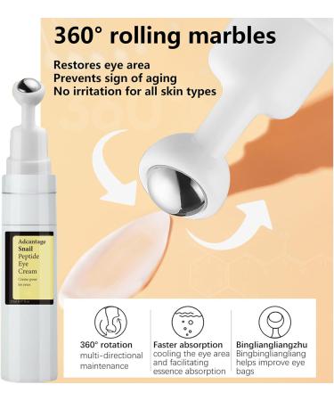 Eye Cream for Dark Circles and Puffy Eyes - Snail Peptide Energetic Eye Roll-On - Eye Bags Remover Eye Cream Anti aging - Under Eye Roller cream - Reduce Lines Wrinkles Puffiness and Dark Circles (1) - Buy Online on SooperMarket.com