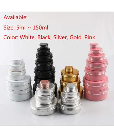 Tianzd 100pcs 10ml Aluminum Tins - Silver Screw Cans for Cosmetics Ointments & Candles | Includes 3 Spoons & 100 Etiquette Labels - Buy Online on SooperMarket.com