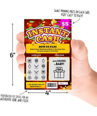 Pregnancy Announcement Lottery Scratch-Off Tickets - 10 Pack | Authentic 4x6 Design for Baby Announcements | Great for Grandparents Future Dad & Friends - Buy Online on SooperMarket.com
