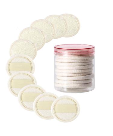 10 Packs Exfoliating Loofah Sponge Loofa Pads Loofah Face Brush Cleanser and Massager 100% Natural Eco Loofah for Man Women Facial Cleansing Body Wash and Bath Scrubber
