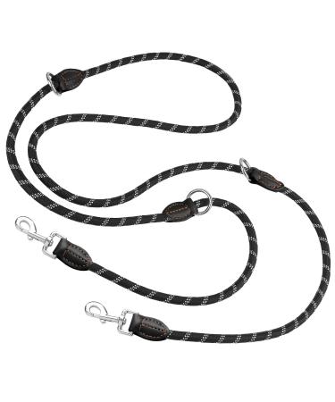 Runway double leash for dogs dog leash 3m adjustable double dog leash 3m adjustable double clip leash for dogs 3m long line dog leash for large dogs and small dogs black