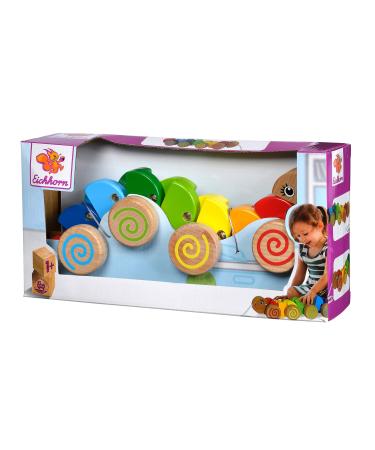 Eichhorn 100003447 - Pull-along caterpillar with movement 32 cm long beech wood