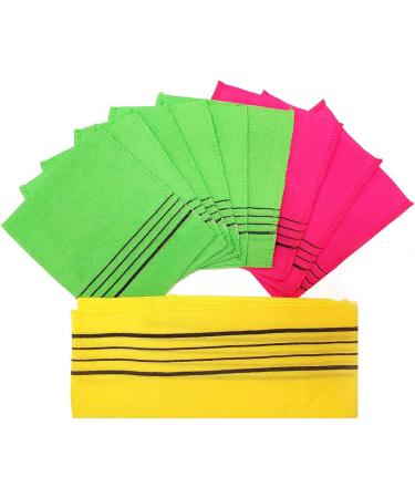 Exfoliating Washcloth Gloves & Long Back Washcloth Set - Assorted Colors - Buy Online on SooperMarket.com