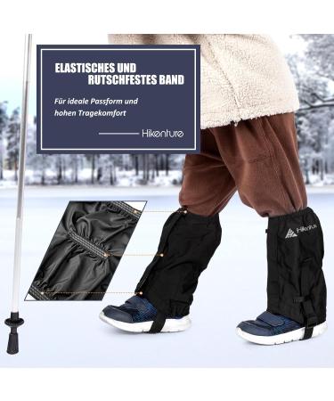 Hikenture Children's Waterproof Gaiters for Winter Hiking - Snow Leg Protection - Durable Black Gaiters for Kids - Buy Online on SooperMarket.com