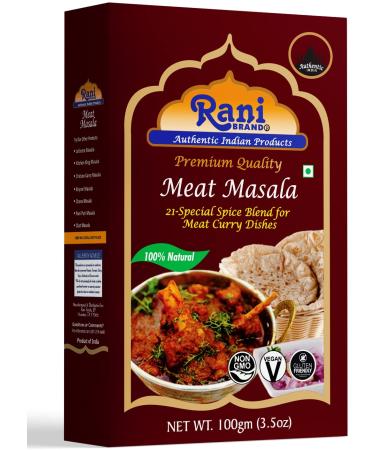 Rani Meat Curry Masala 21-Spice Blend 3.5oz (100g)  All Natural | Vegan | No Colors | Gluten Friendly | NON-GMO | Indian Origin Meat Curry Masala (Box) 3.5 Ounce (Pack of 1)