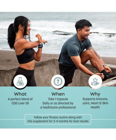 YANG Cod Liver Oil 60 Softgels - 300mg High in Vitamin A & D - Supports Brain Joints Eyes and Immunity Support for Men and Women - Buy Online on SooperMarket.com