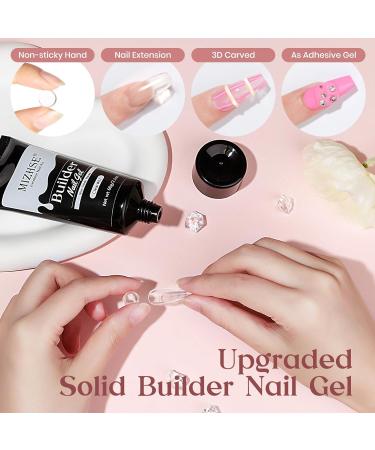 MIZHSE Nail Builder Gel Extension Clear Poly Nail Gel for Beginners 60g Non-Stick Hand Nail Extension Gel Nail Art Hard Gel 3D Modeling Salon UV Gel Home DIY Clean - Buy Online on SooperMarket.com