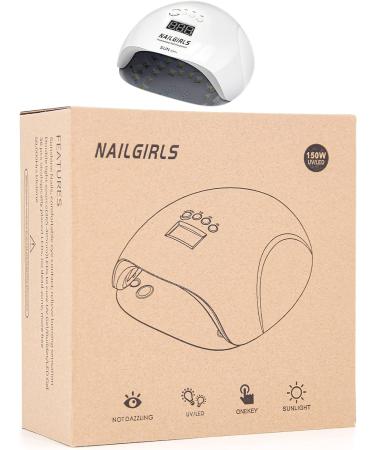 NAILGIRLS 150W UV LED Nail Lamp for Home Salon - Gel Polish Dryer with Timer Presets and Auto Sensor - White - Buy Online on SooperMarket.com