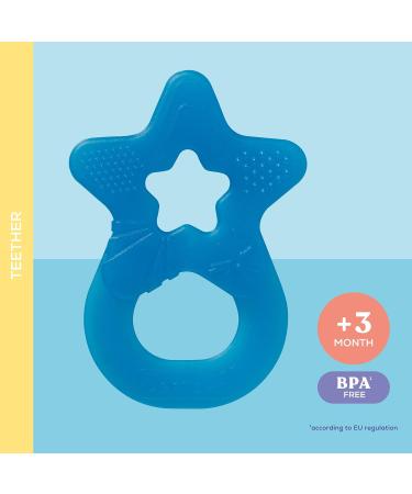 Dentistar Bei ring 2 Set - Baby Teether for 3 Months+ - Soft Dental Aid & Massage Ring - Made in Germany - Blue - Buy Online on SooperMarket.com