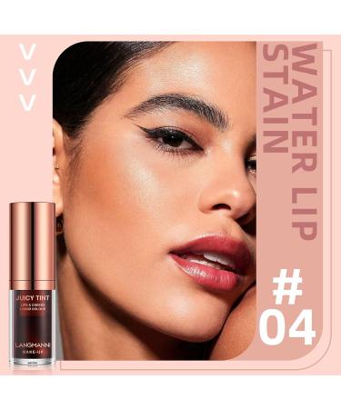 Watery Lip Tint Stain - Korean Plumping Lip Gloss & Moisturizing Liquid Lipstick | Long-Wearing Matte Finish Lip & Cheek Tint | High Pigment Color (#4 - Buy Online on SooperMarket.com