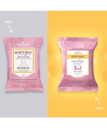 Burt's Bees 3-in-1 Hydrating Micellar Cleansing Towelettes with Rose Water - 30 Count (Pack of 3) | For All Skin Types - Buy Online on SooperMarket.com