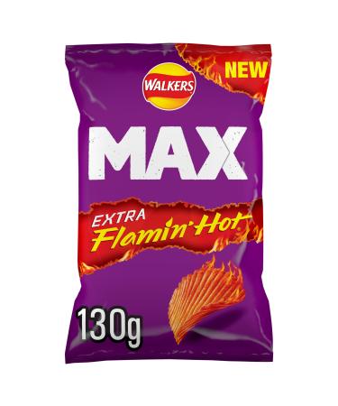 Walkers Max Extra Flamin' Hot Crisps 130g 130 g (Pack of 1)