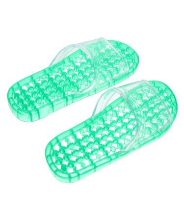 MAGICLULU 2 Pairs Slippers Quick Drying Shower Slippers Green Home Indoor Slippers Non Dorm Shoes Gym Foot Spa Soak Tub Shower Footware Massaging Travel Pvc Household Plastic Barrel 28x10.3cm 11x3pcs Greenx3pcs