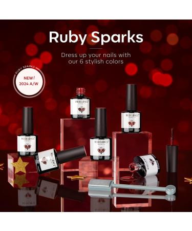 Modelones Red Gel Nail Polish 6 Colors Ruby Sparks Collection Popular Glitter Gel Polish Cat Eye Burgundy Red Sparkle Bloody Red Nail Polish Kit Art DIY Home Salon Gifts for Women - Buy Online on SooperMarket.com