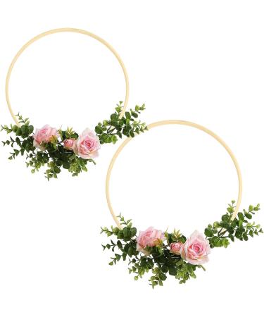 Sntieecr 12 Pack Bamboo Floral Hoop Rings for DIY Wedding Decor - 10 & 12 Inch Sizes - Ideal for Dream Catchers and Wall Hanging Crafts - Buy Online on SooperMarket.com