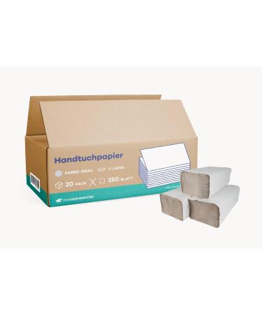 Inoverse paper towels 5 000 sheets folding towels paper towels paper town towels paper towels for donors disposable towels towel paper ZZ fold 25x23 cm gray ... gray - 5 000 sheets
