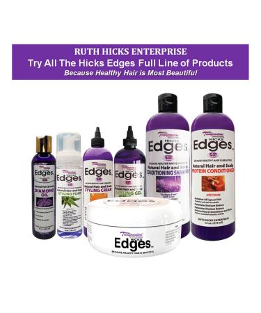 Hicks Edges Natural Hair & Scalp Conditioning Shampoo with Lilac - 16 oz | Shop Internationally for Healthy Hair - Buy Online on SooperMarket.com