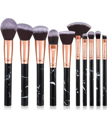 Makeup Brushes 10Pcs Marble Makeup Brush Set Foundation Powder Blush Blending Eyeshadow Brushes Sets