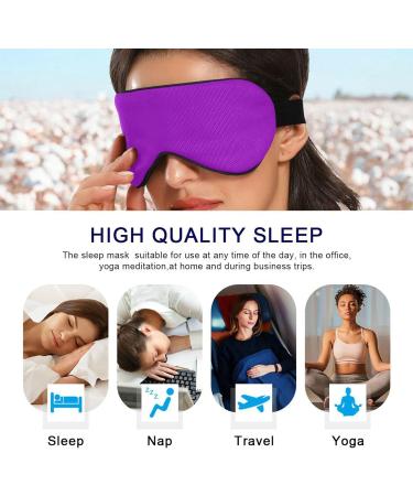 Haskirky Light Blocking Eye Mask - Adjustable Adult Men and Women Travel, Yoga, Meditation - Pure Purple - Buy Online on SooperMarket.com