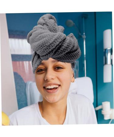 Quick Dry Absorbent Hair Towel & Shower Cap for Women - Large Grey Hair Drying Cap Essentials - Buy Online on SooperMarket.com
