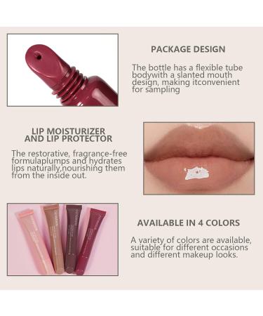 Buy 4 Colors Peptide Lip Tint Set - Hydrating Sheer Lip Gloss & High Shine Tinted Balm for Dry Lips - Buy Online on SooperMarket.com