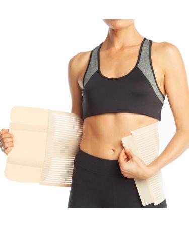 Armo Line Abdominal Binder Post Pregnancy Belly Wrap Postpartum Post-op Support (L Beige) L Beige