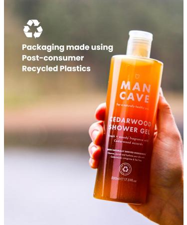 ManCave Cedarwood Shower Gel 500ml - Fresh Wood Aroma, Natural Formula, Vegan & Eco-Friendly, Made in England - 1 Pack - Buy Online on SooperMarket.com