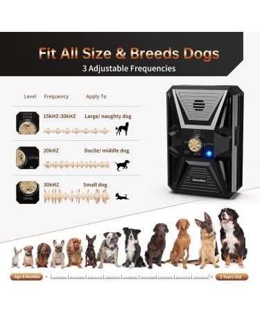 Anti Barking Device 3 Levels Dog Barking Control Devices 33FT Range Auto Ultrasonic Dog Bark Deterrent Stop Dog Barking Trainer Recharge Dog Silencer Bark Box for Puppy Small Medium Large Dogs Black#101 - Buy Online on SooperMarket.com