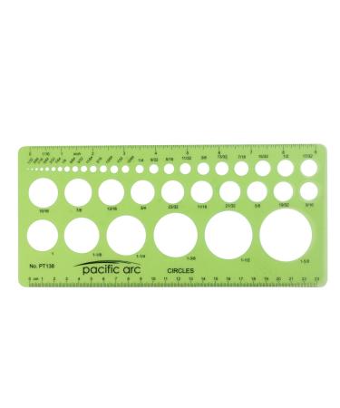 Pacific Arc Circles Template Guide, 40 Perfect Circles from 1/32 to 1 5/8 inch with Inch and Metric Graduations Small Circles