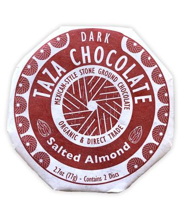 Taza Chocolate Organic Mexicano Disc 40% Dark Chocolate  Salted Almond  2.7 Ounce (12 Count)  Vegan Salted Almond 2.7 Ounce (Pack of 12) - Buy Online on SooperMarket.com
