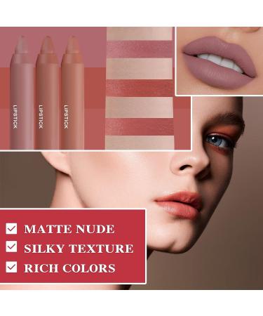 Fusang 3Pcs Nude Matte Lipstick Set - Long Lasting & Nourishing Lipgloss Set (Set B) - Buy Online on SooperMarket.com
